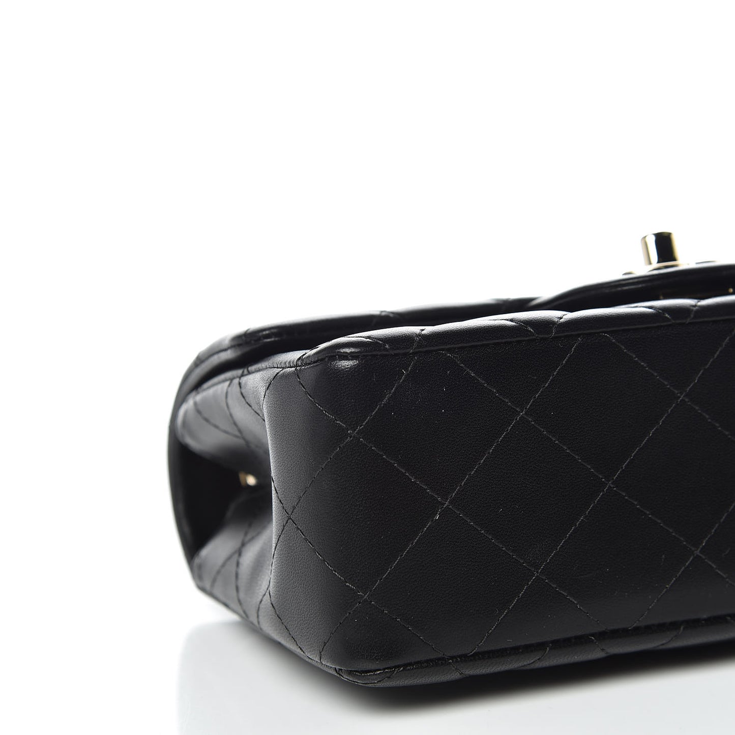 Lambskin Quilted Mini Rectangular Flap Black
