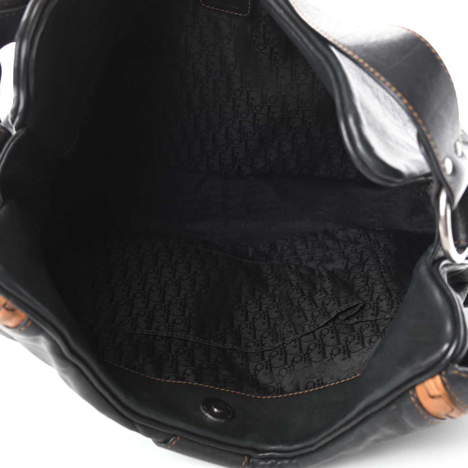 Christian Dior Calfskin Large Gaucho Double Saddle Bag Black 4 of 4