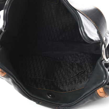 Christian Dior Calfskin Large Gaucho Double Saddle Bag Black 4 of 4