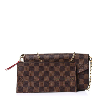 Louis Vuitton Damier Ebene Pochette Felicie Chain Wallet 3 of 8
