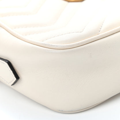 Gucci Calfskin Matelasse Mini GG Marmont Chain Shoulder Bag White 8 of 12