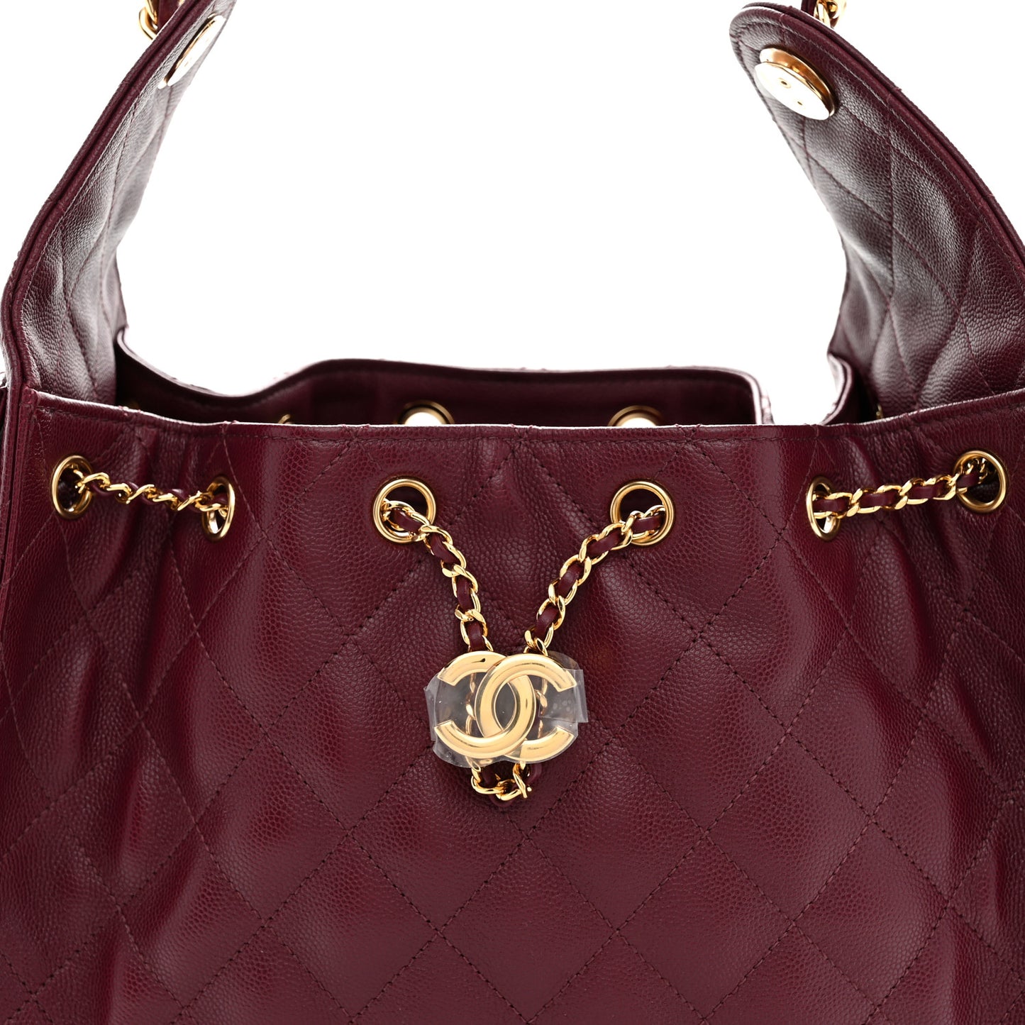 Caviar Quilted Small Chanel 25 Handbag Burgundy