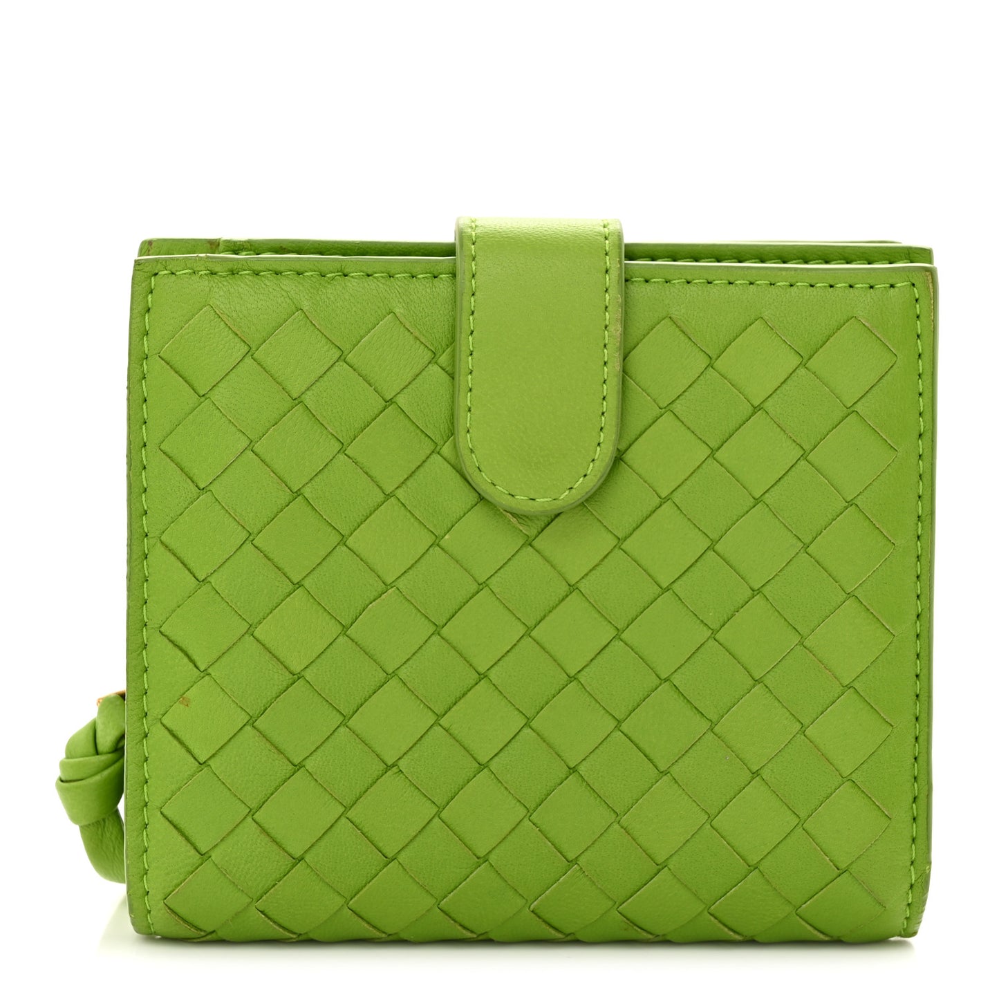 Nappa Intrecciato Bifold Zip Wallet Mela