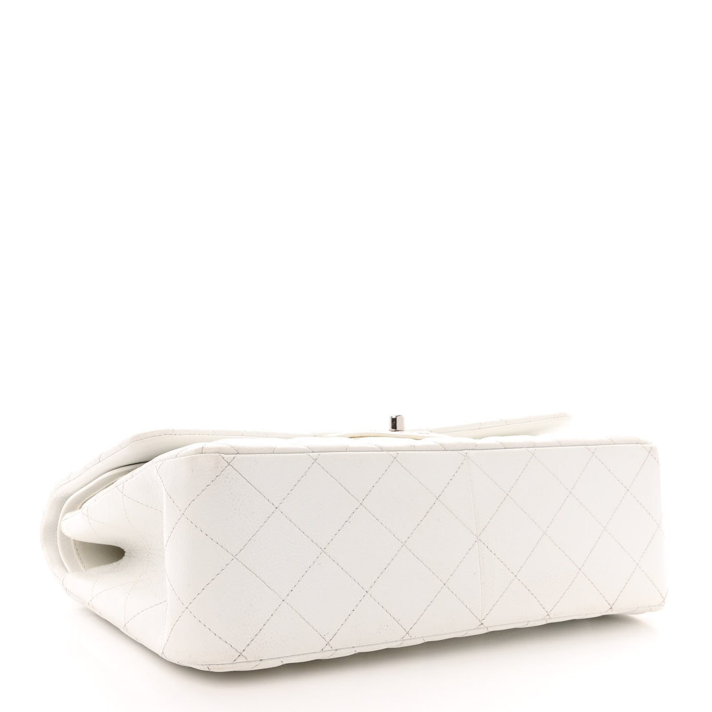 Caviar Quilted Jumbo Double Flap White
