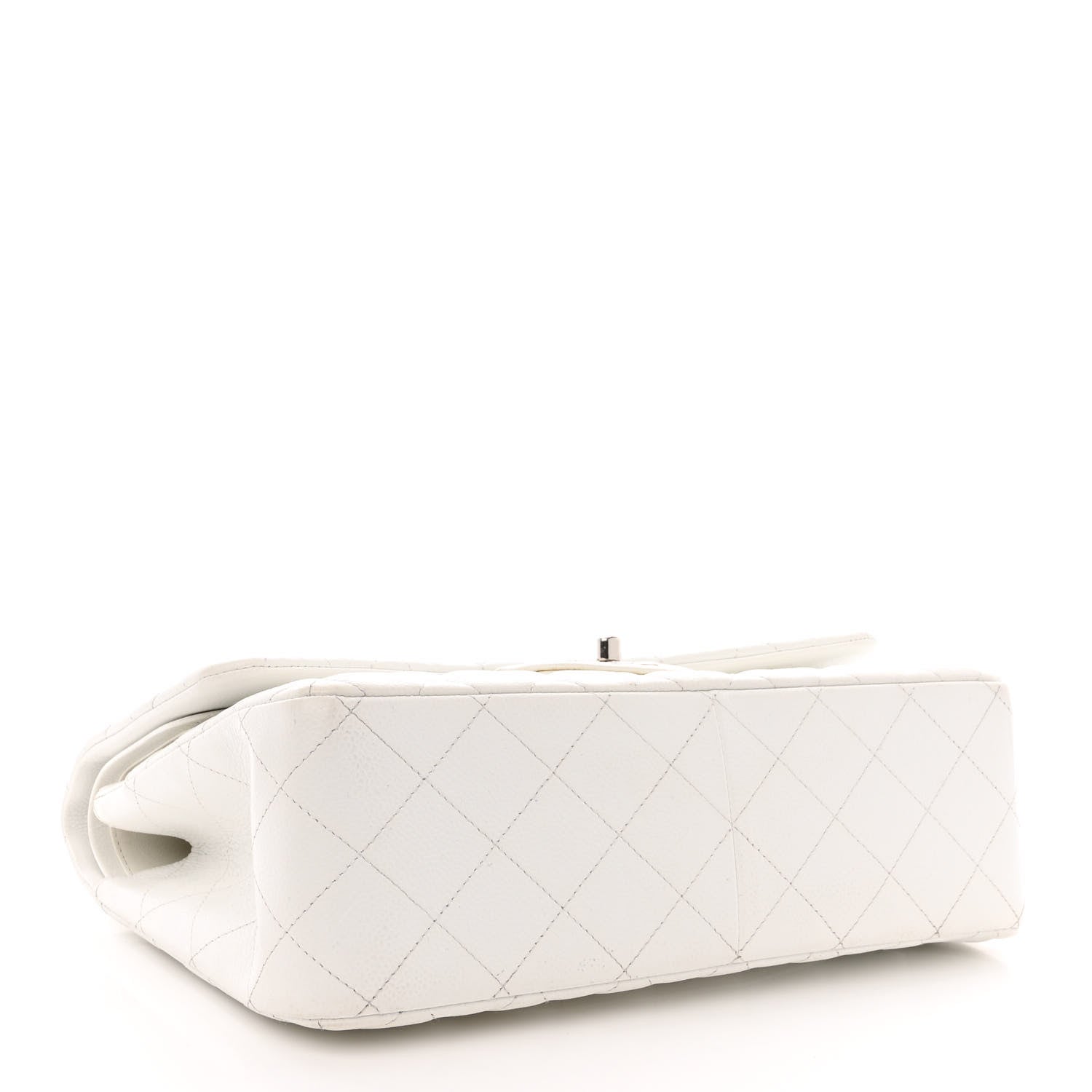 Chanel Caviar Quilted Jumbo Double Flap White 4 of 15