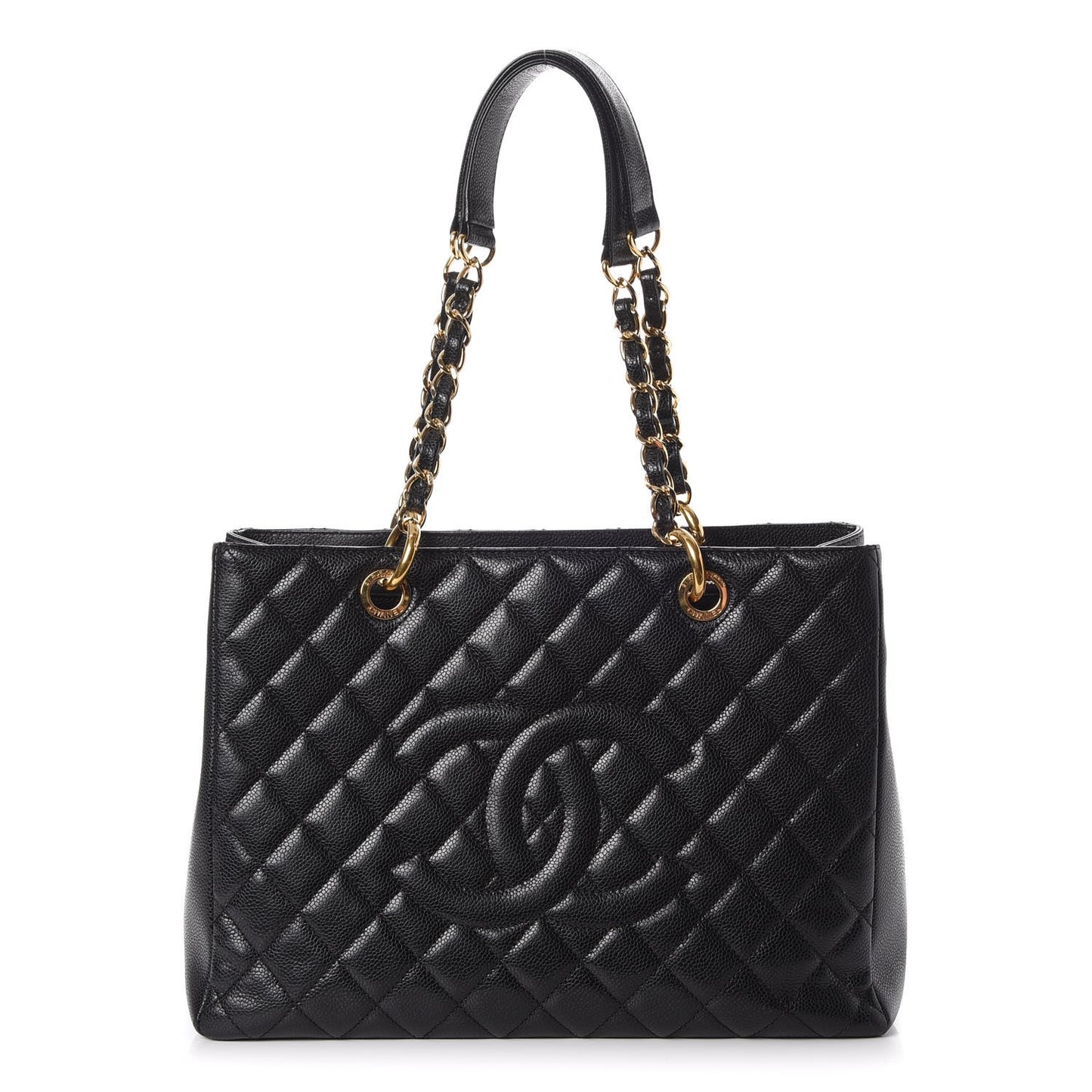 Caviar Quilted Grand Shopping Tote GST Black
