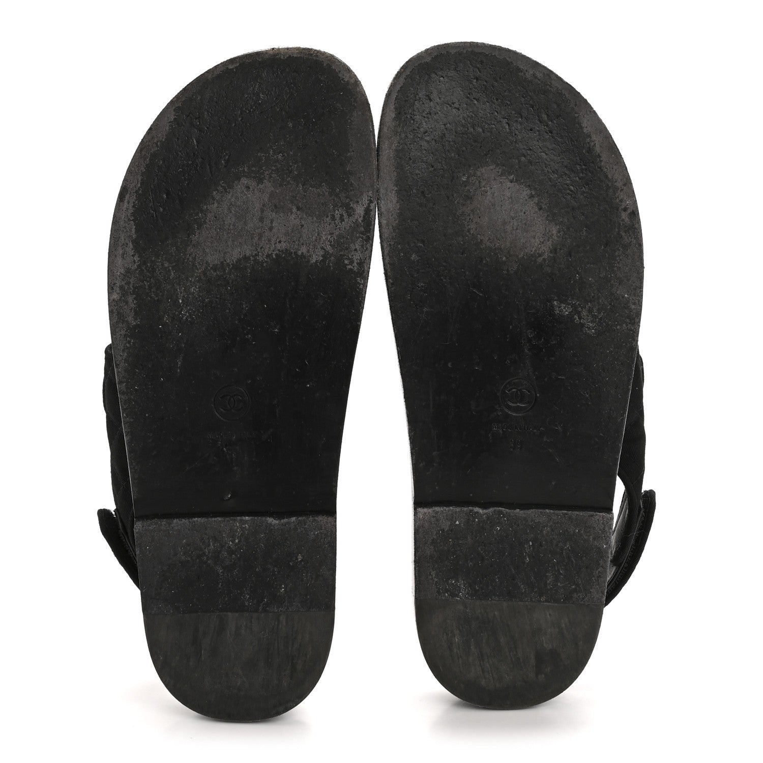 Chanel Mixed Fibers Velcro Dad Sandals 39 Black 6 of 10