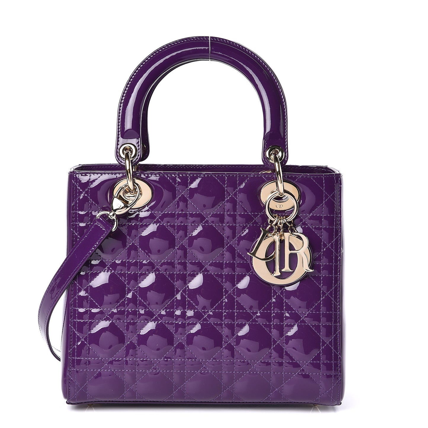 Patent Cannage Medium Lady Dior Purple