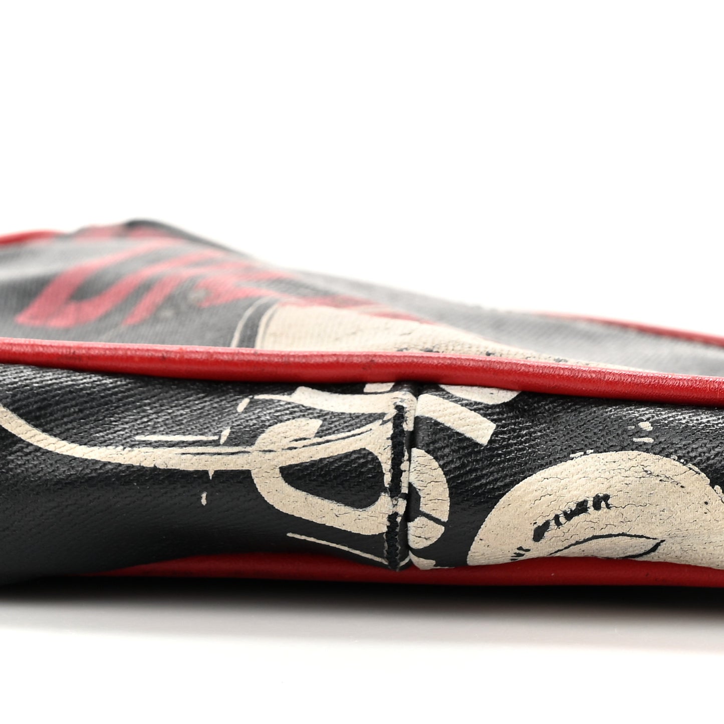 Coated Canvas Hardcore Mini Saddle Pochette Black Red