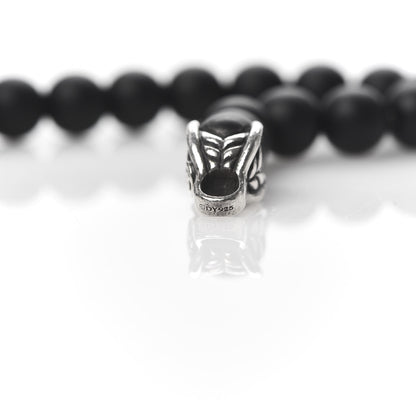 David Yurman Sterling Silver Black Onyx 8mm Spiritual Beads Bracelet 5 of 5