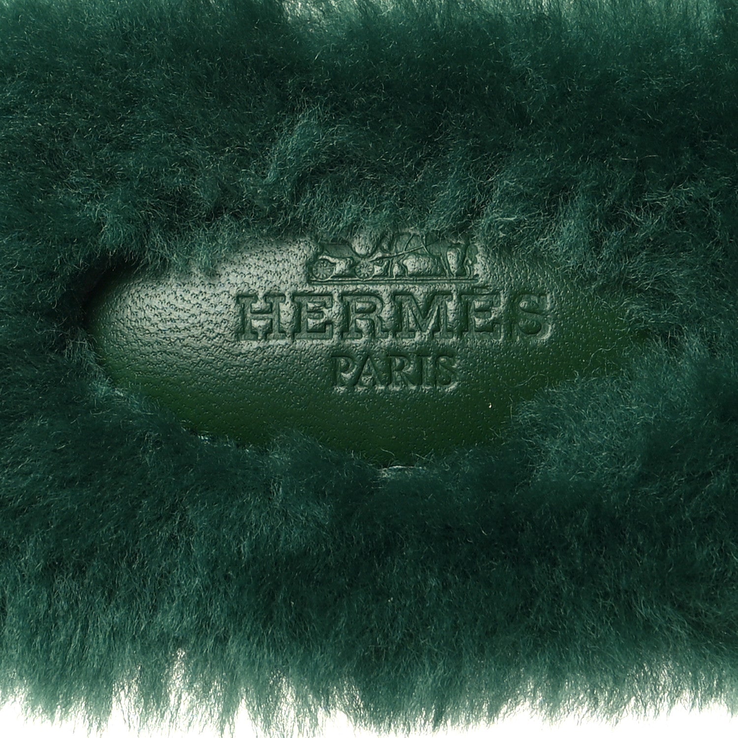 Hermes Woolskin Oran Sandals 38 Vert Anglais 7 of 8