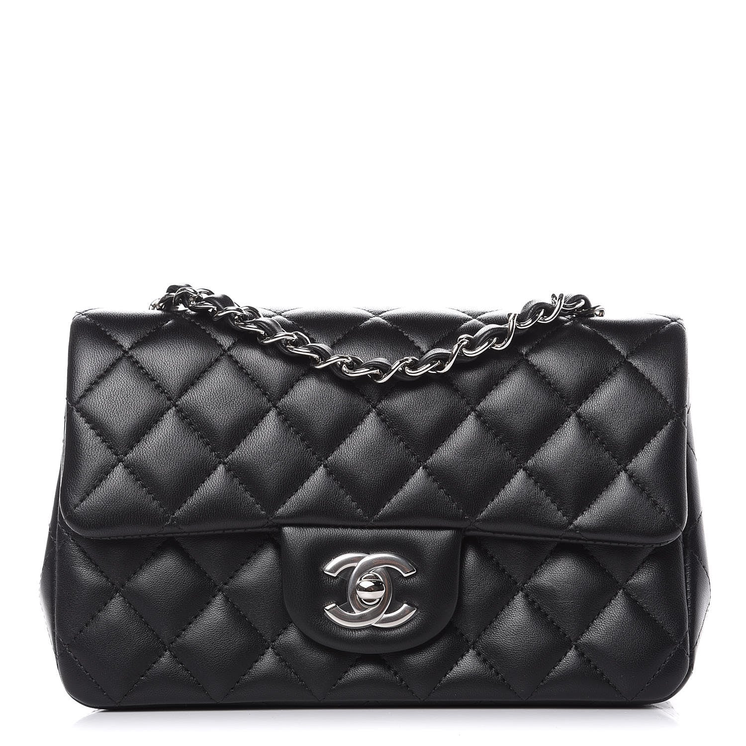 Chanel Lambskin Quilted Mini Rectangular Flap Black 1 of 10