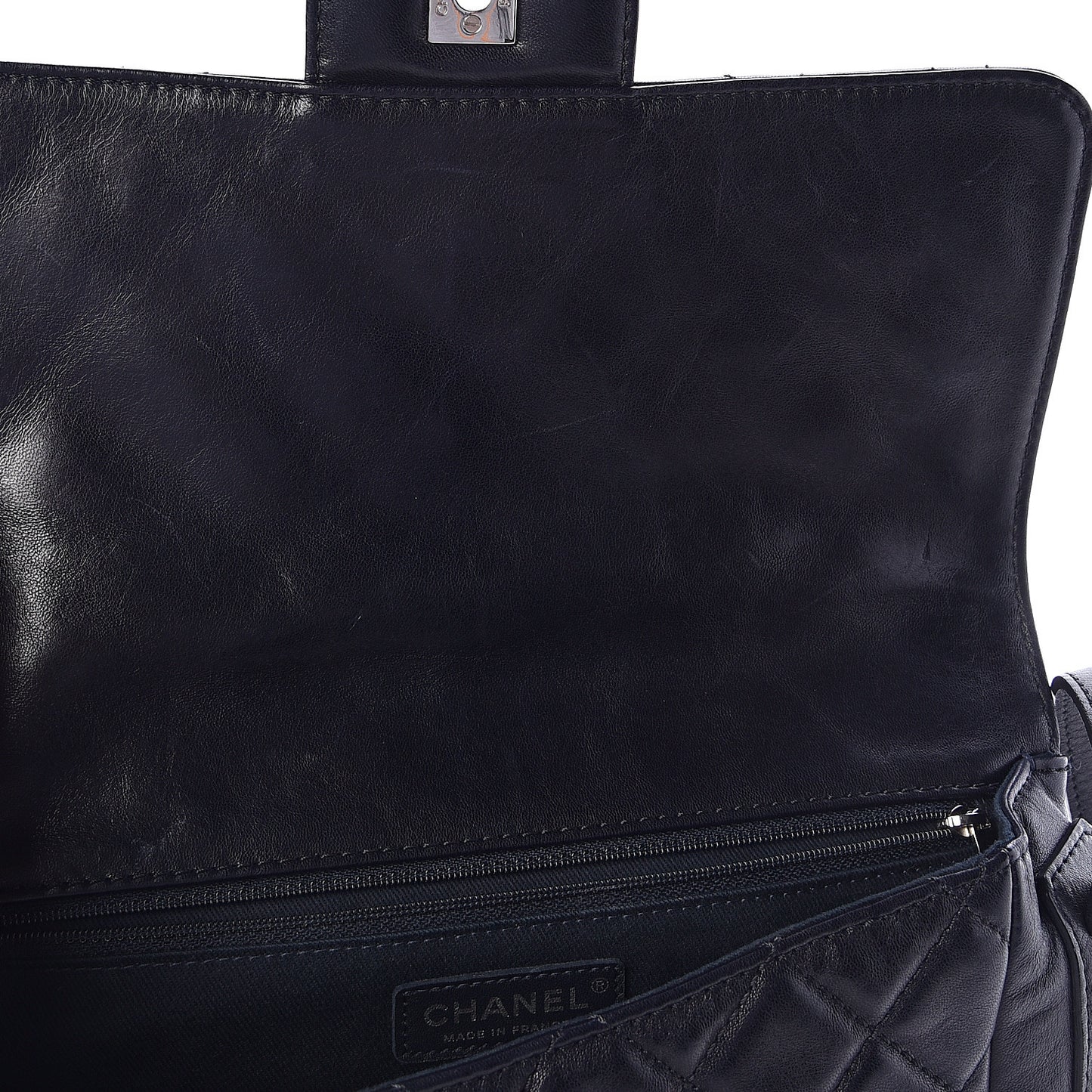 Lambskin Quilted Messenger Bag Dark Navy
