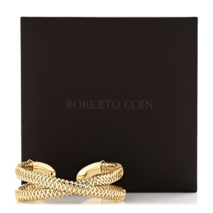 Roberto Coin 18K Yellow Gold Primavera Criss Cross Cuff Bracelet 4 of 4