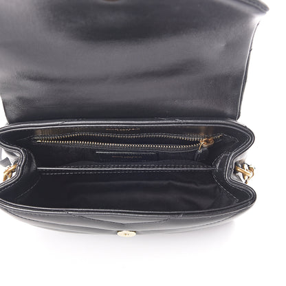 Saint Laurent Calfskin Y Quilted Monogram Toy Loulou Crossbody Bag Black 4 of 7