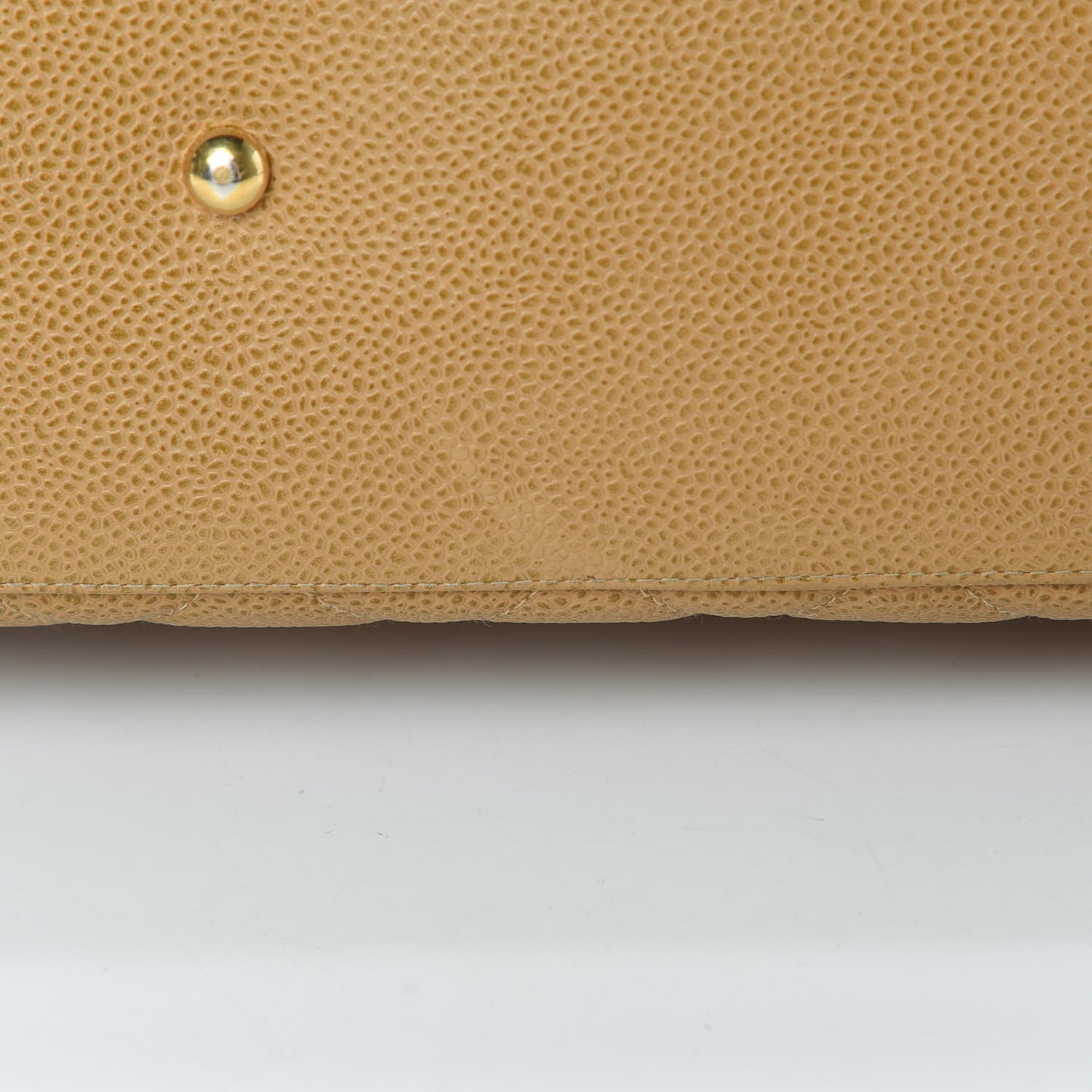 Caviar Quilted Large Bowler Bag Beige