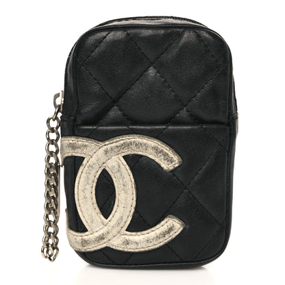 Chanel Calfskin Quilted Cambon Zip Around Cosmetic Pouch Black 1 of 11