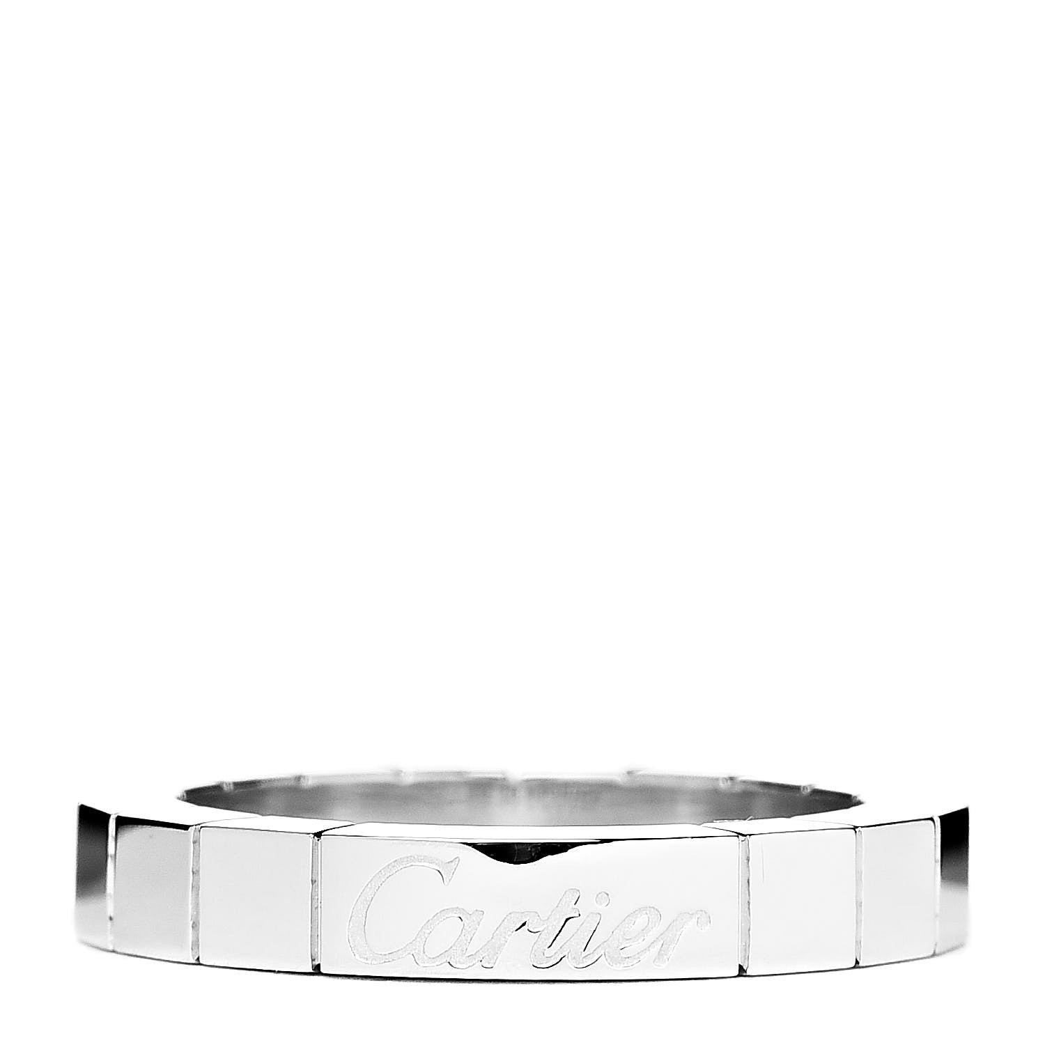Cartier 18K White Gold Lanieres Ring 46 3.75 1 of 4