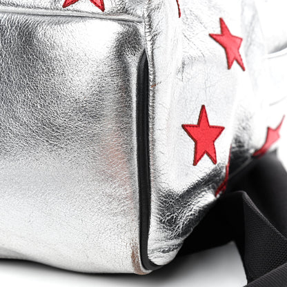 Saint Laurent Metallic Buffalo Star Hunting Backpack Silver Red 7 of 14