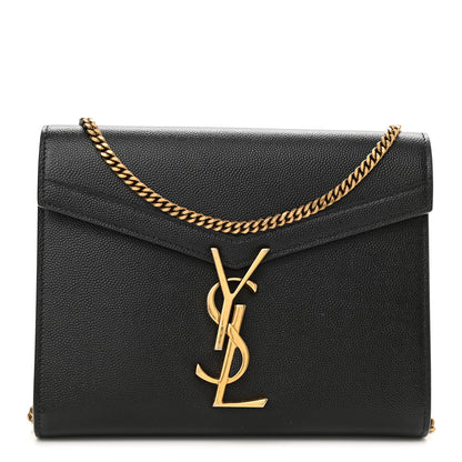 Saint Laurent Grain De Poudre Monogram Cassandra Chain Wallet Black 1 of 10