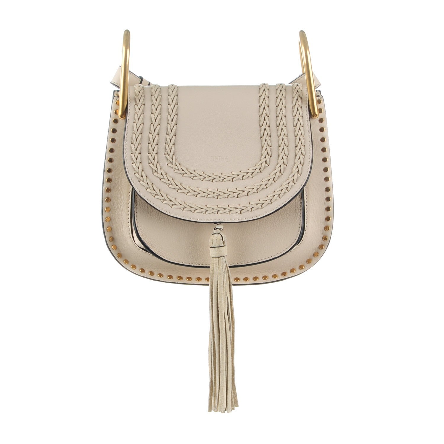 Chloe Calfskin Braided Small Hudson Shoulder Bag Abstract White 1 of 8