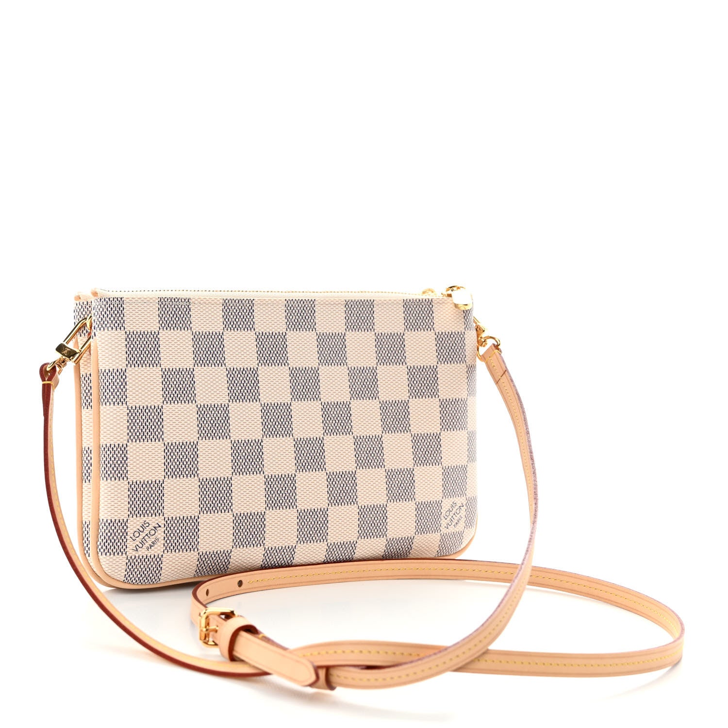 Louis Vuitton Damier Azur Double Zip Pochette 3 of 10