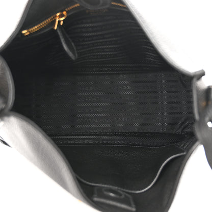 Prada Vitello Daino Hobo Messenger Bag Black 5 of 10