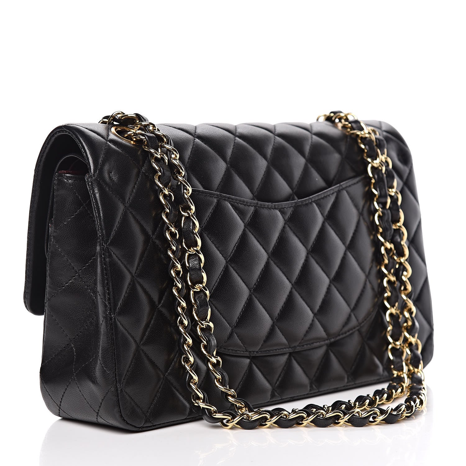 Chanel Lambskin Quilted Medium Double Flap Black 3 of 9