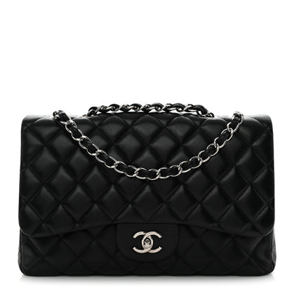 Chanel Lambskin Quilted Jumbo Single Flap Black 1 of 12