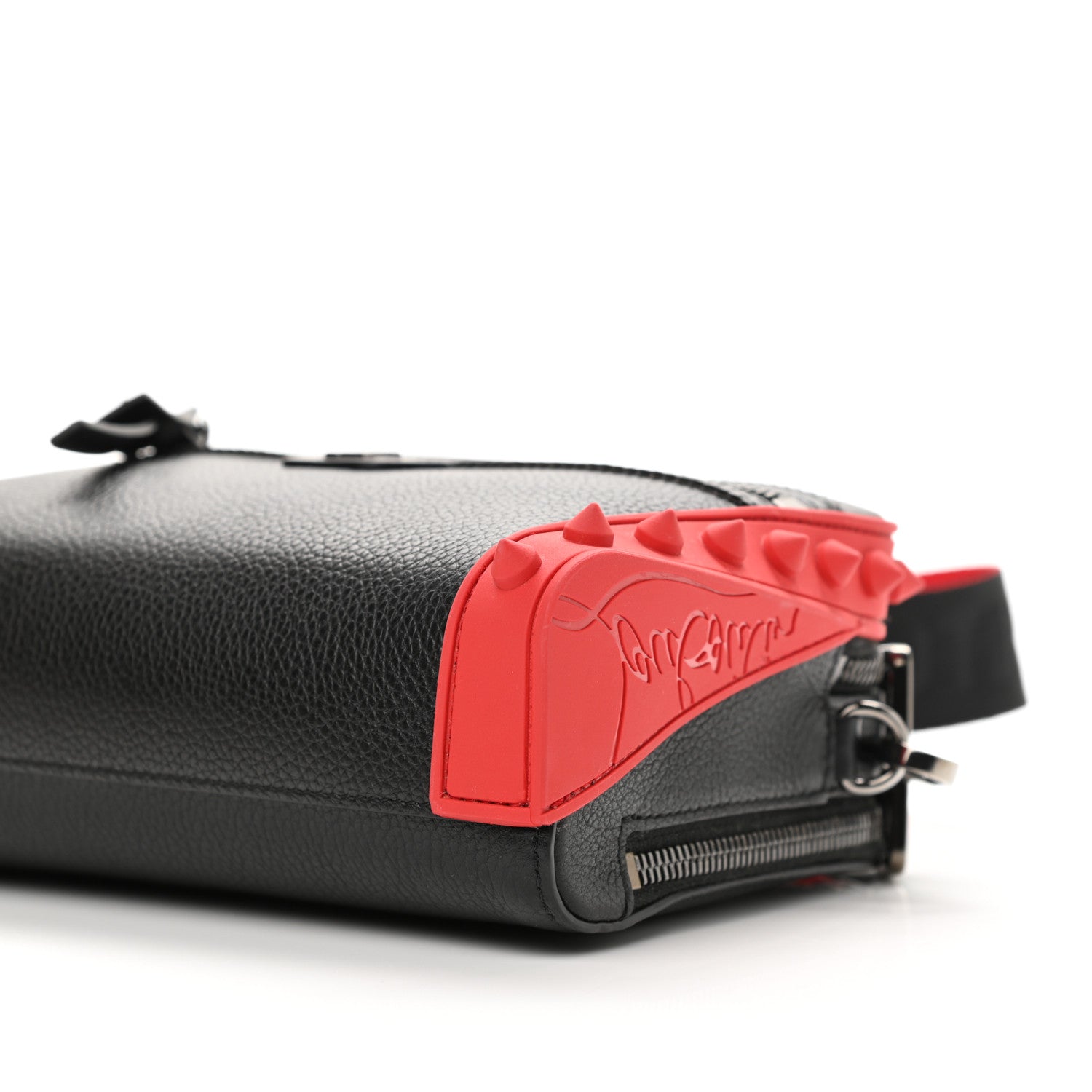 Christian Louboutin Empire Calfskin Gomme Spikes Loubitown Crossbody Loubi Black 11 of 12