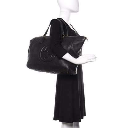 Gucci Pebbled Calfskin Large Soho Top Handle Bag Black 2 of 20