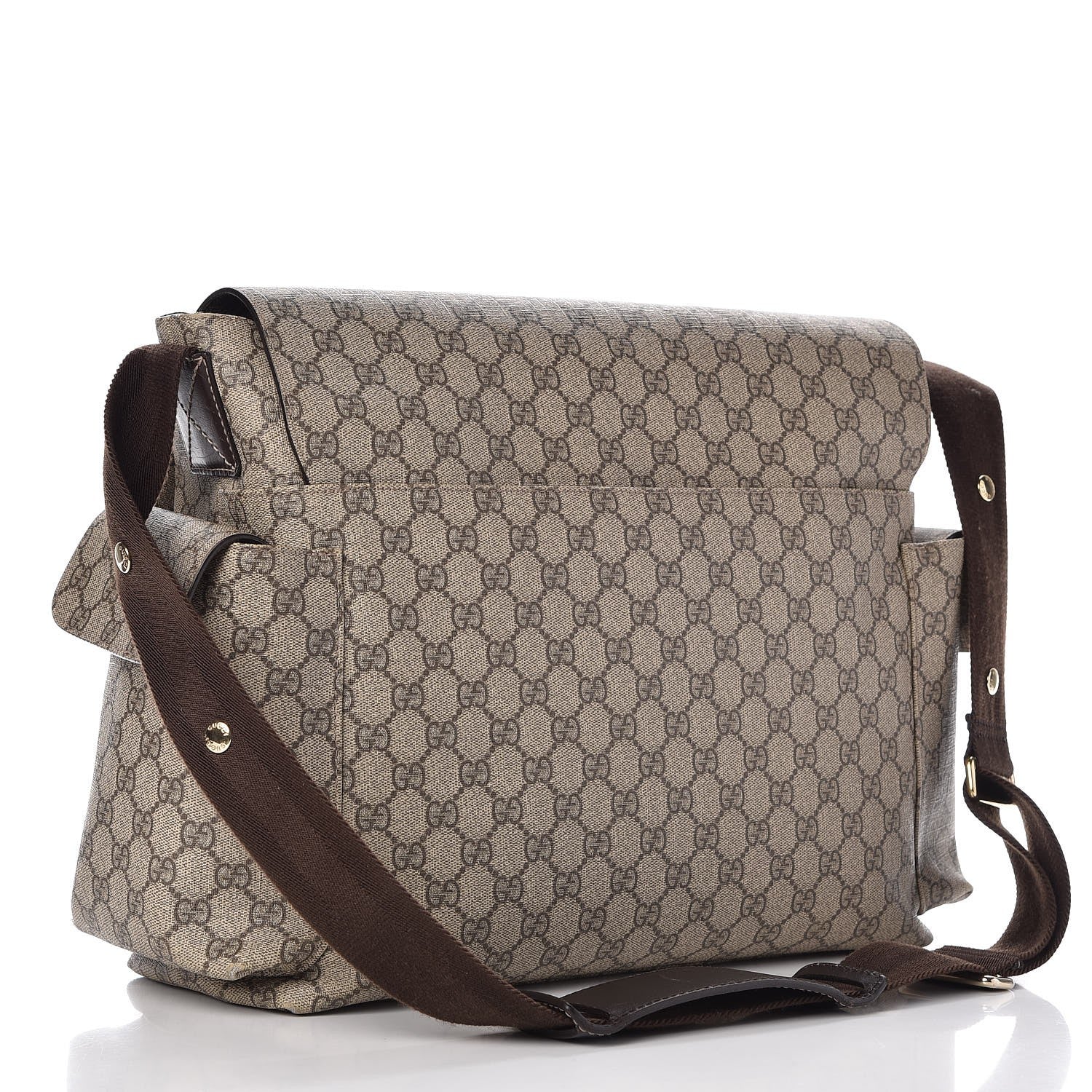 Gucci GG Plus Monogram Messenger Diaper Bag Dark Brown 4 of 14
