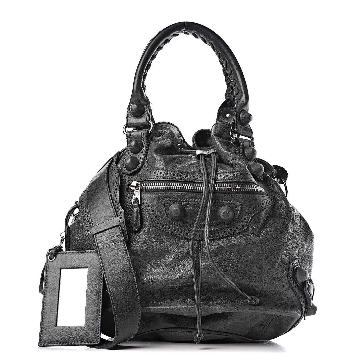 Agneau Giant Brogues Hardware Pompon Anthracite