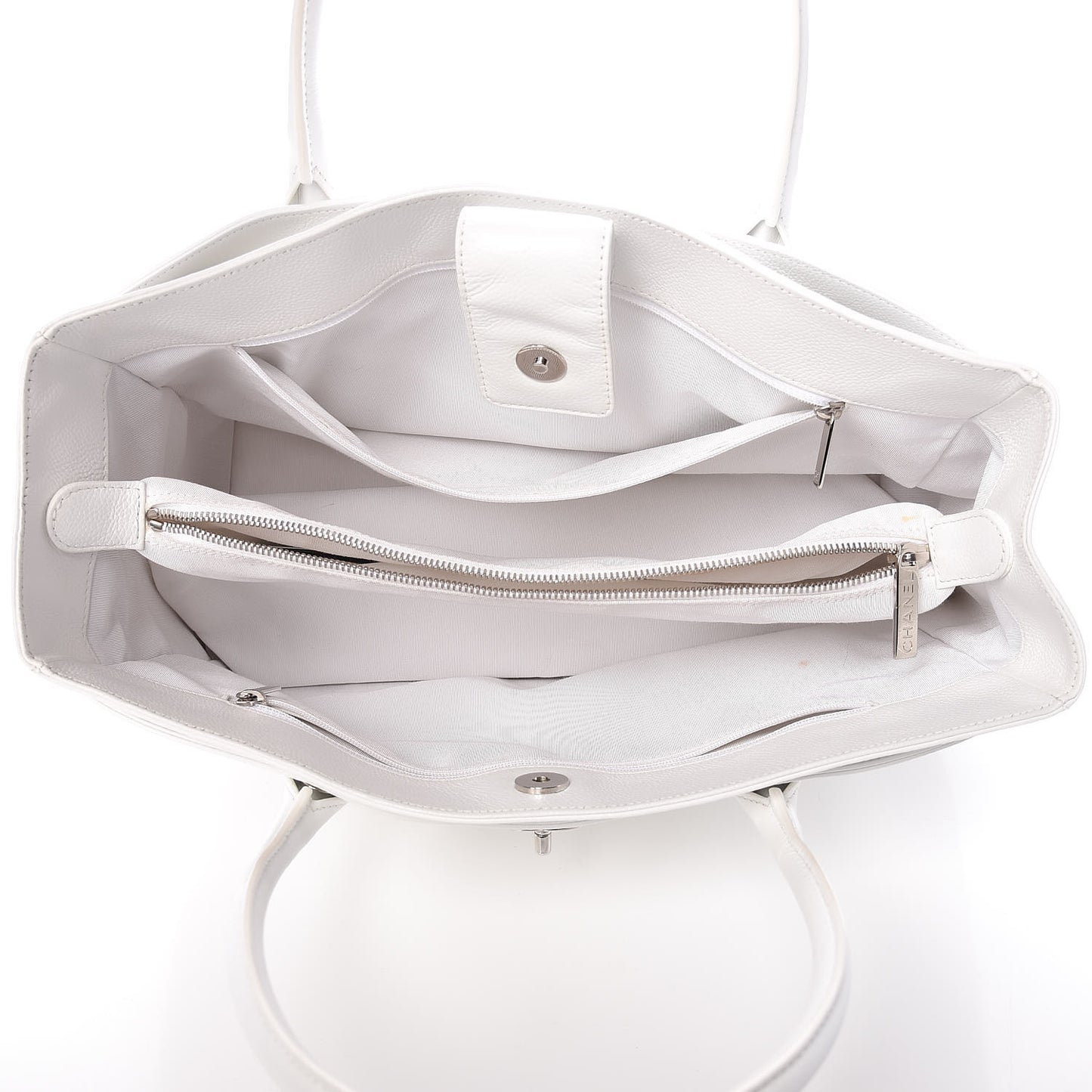 Calfskin Cerf Executive Shopper Tote White