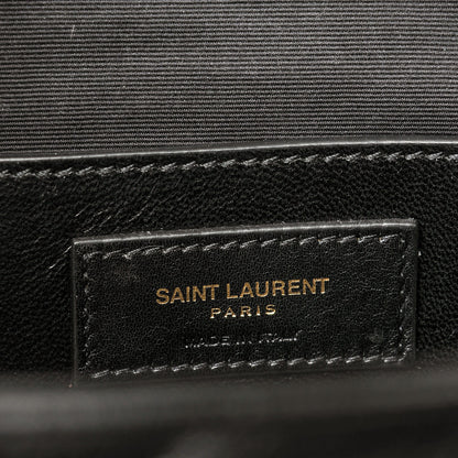 Saint Laurent Sheepskin Matelasse Chevron Monogram Large College Satchel Black 7 of 8