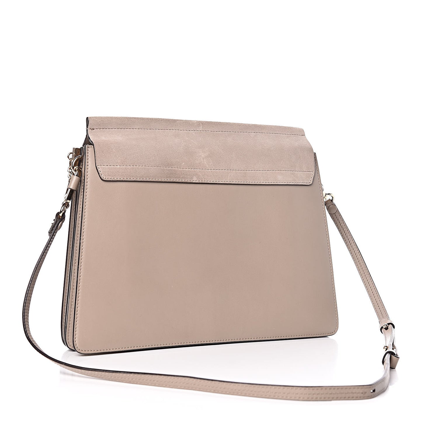 Calfskin Suede Medium Faye Shoulder Bag Motty Grey