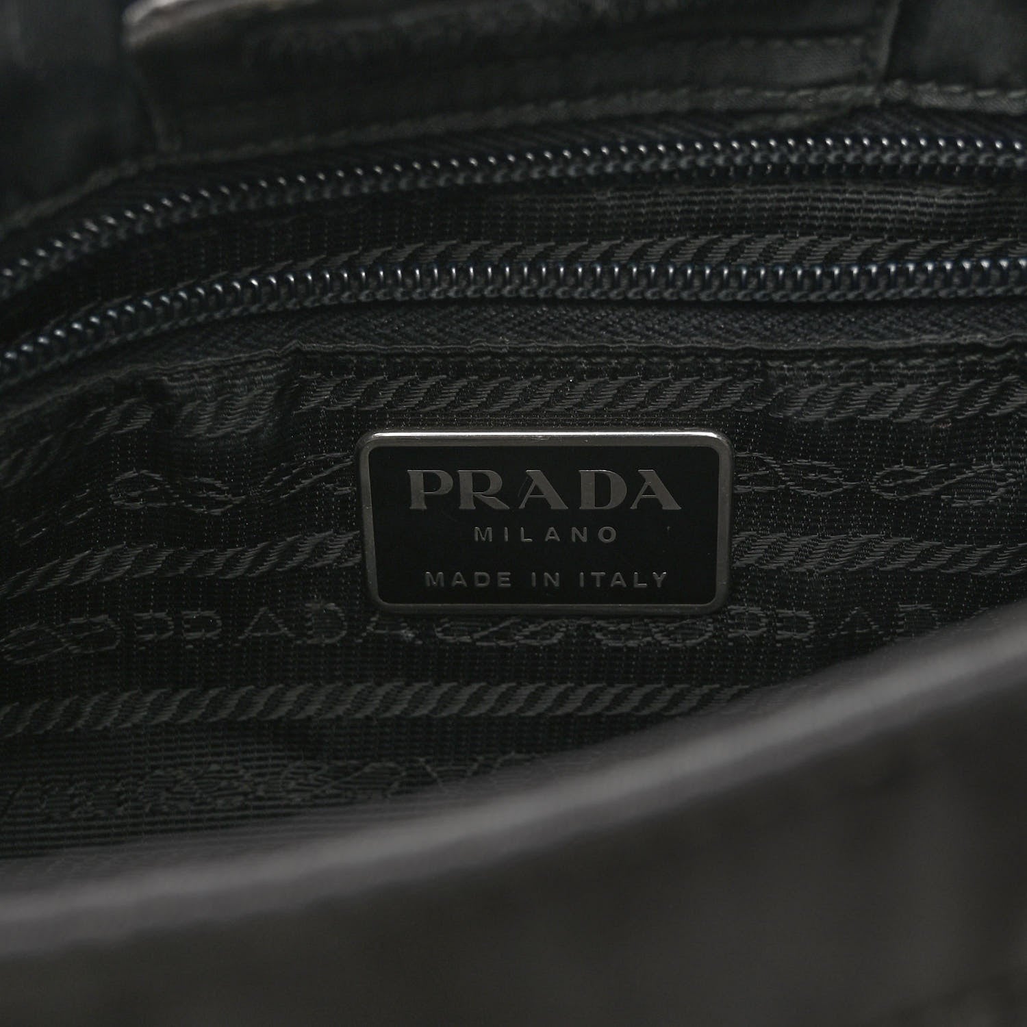 Prada Tessuto Nylon Metal Links Shoulder Bag Black 6 of 9