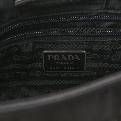 Prada Tessuto Nylon Metal Links Shoulder Bag Black 6 of 9