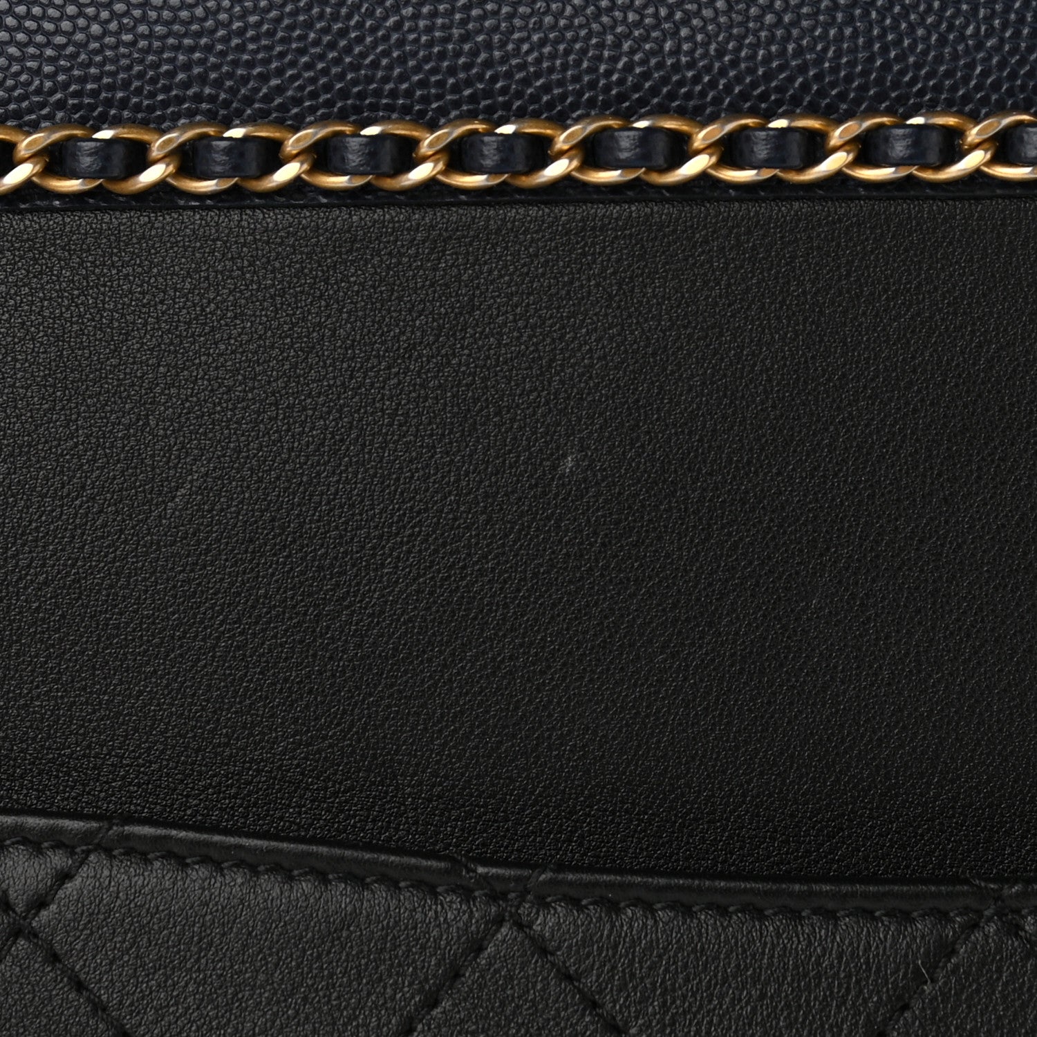 Chanel Lambskin Caviar Lovely Chains Shopping Tote Black Navy 11 of 13