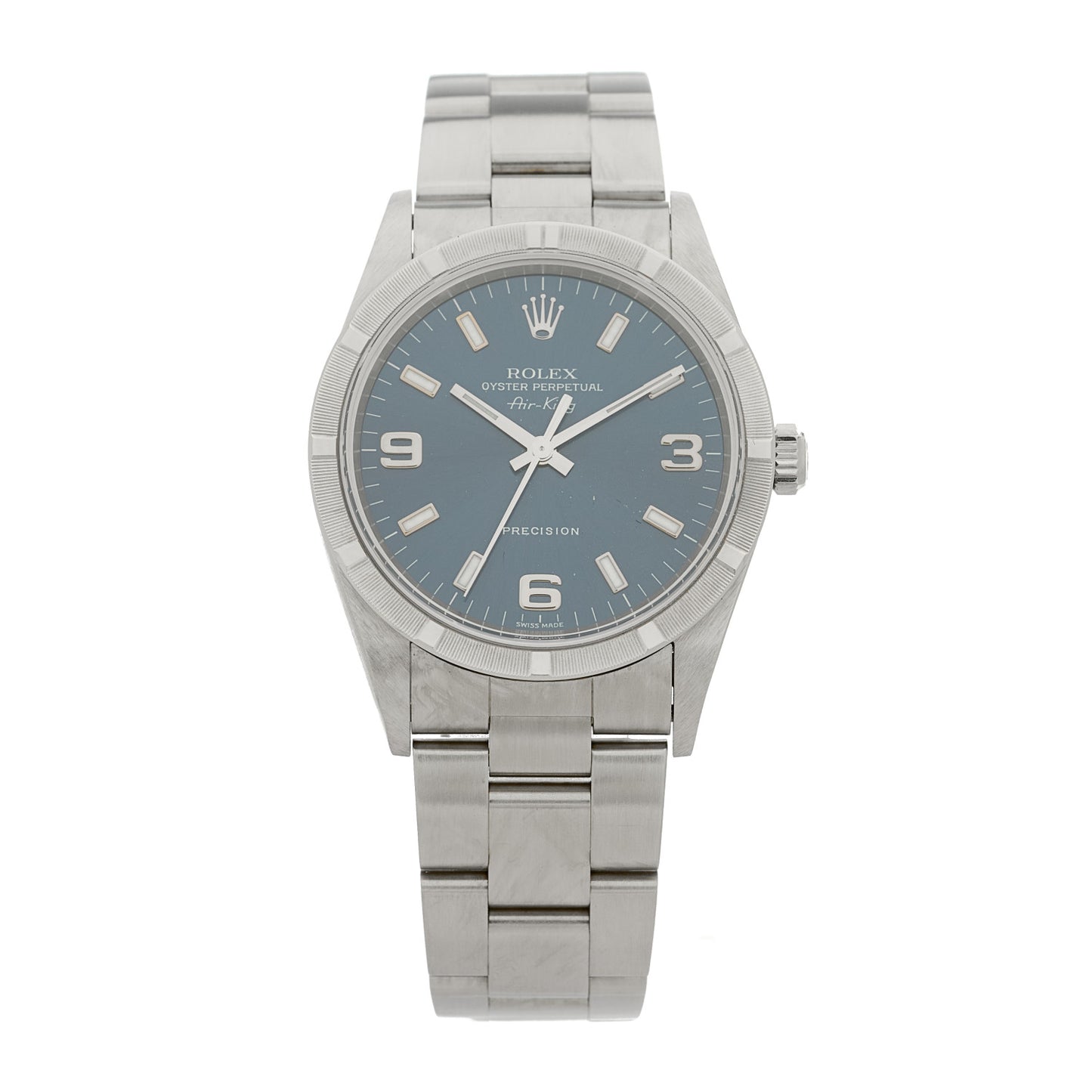 Stainless Steel 34mm Oyster Perpetual Air-King Precision Watch Blue 14010M