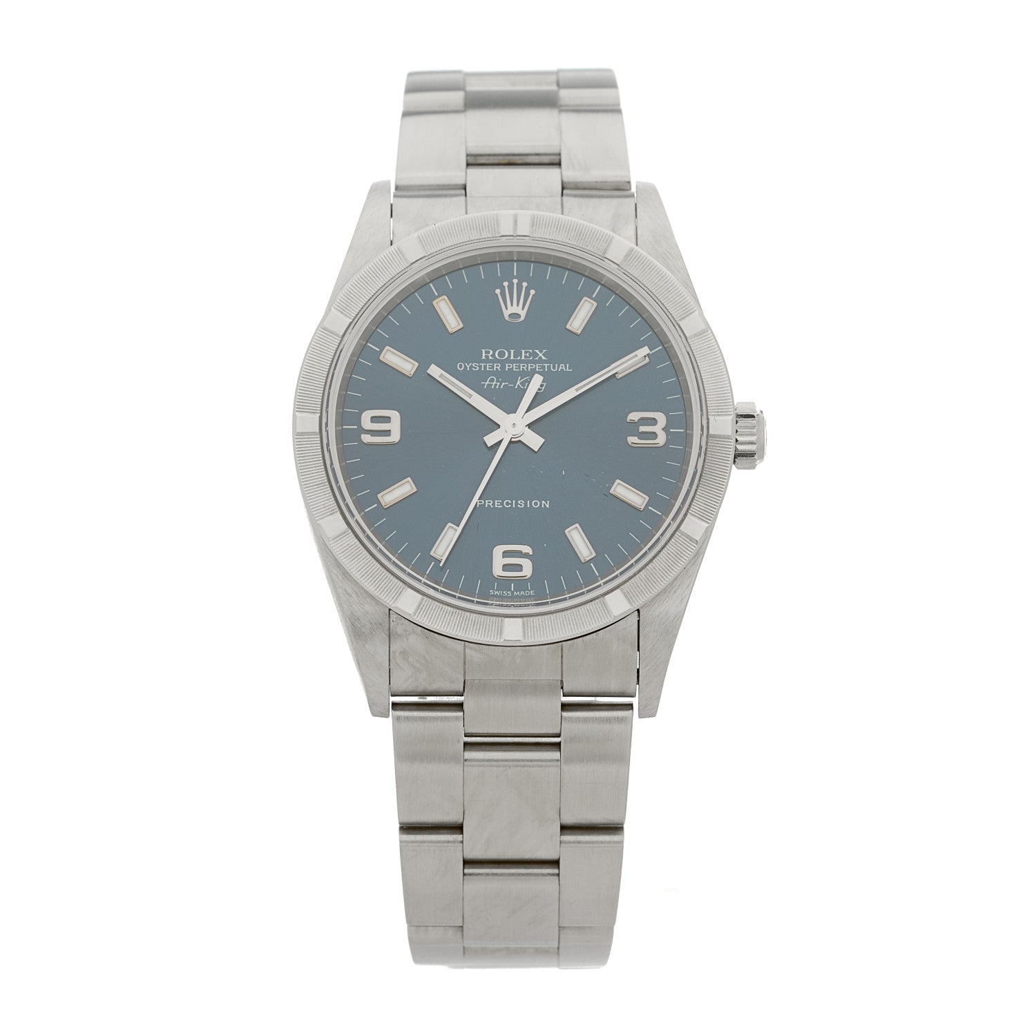 Rolex Stainless Steel 34mm Oyster Perpetual Air-King Precision Watch Blue 14010M 1 of 4