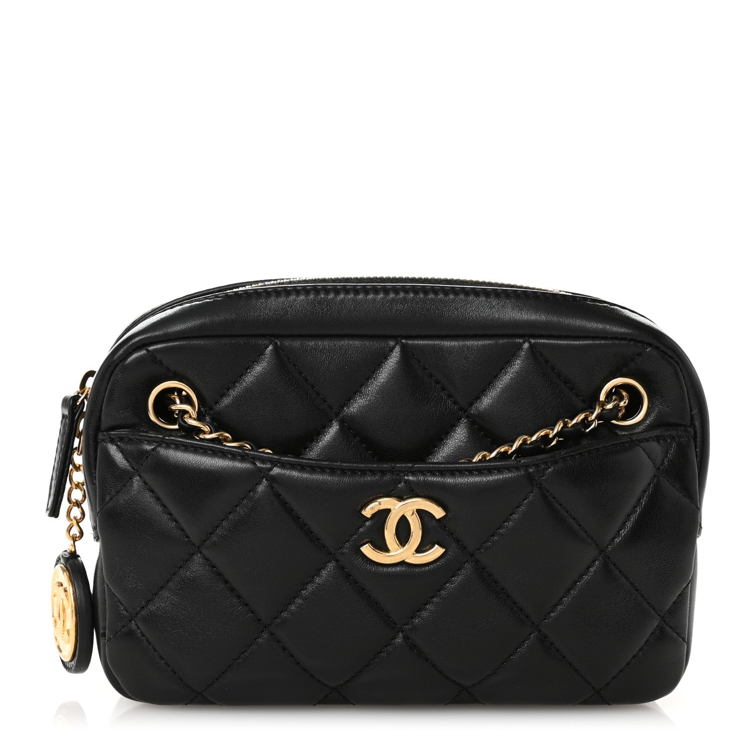 Chanel Shiny Lambskin Quilted Mini Camera Case Black 1 of 10