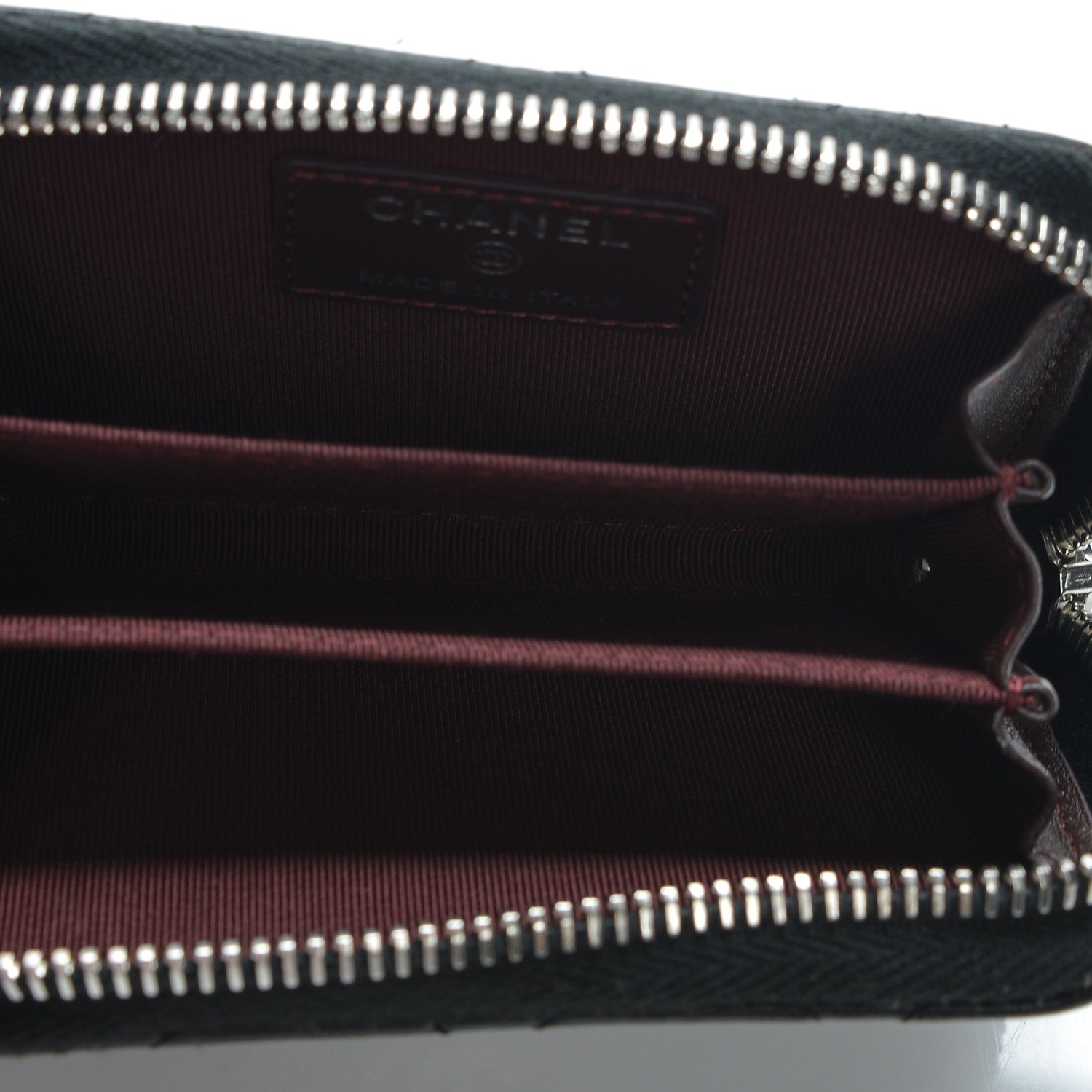 Chanel Lambskin Quilted Zip Around Coin Purse Wallet Black 5 of 7