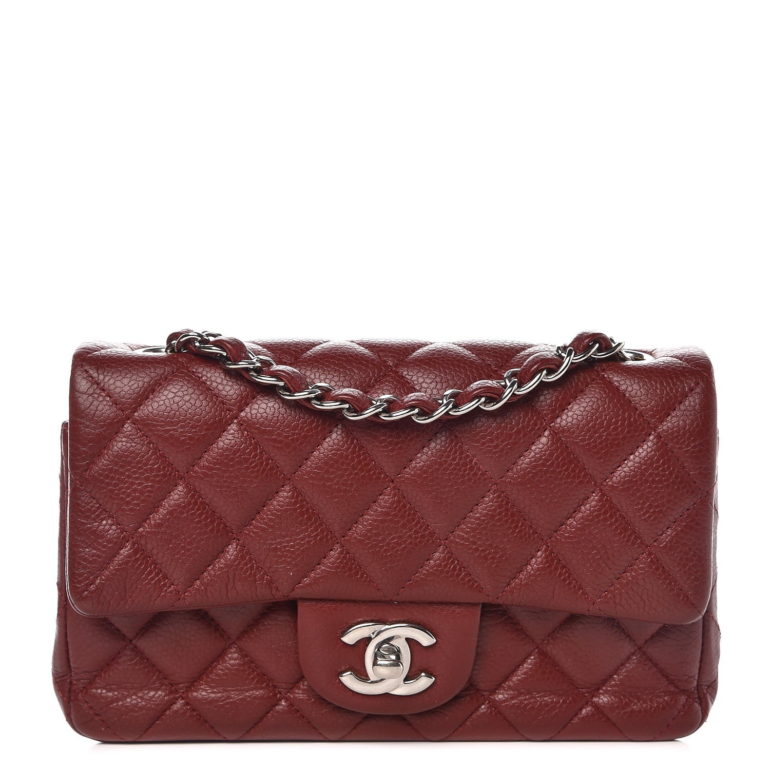 Chanel Caviar Quilted Mini Rectangular Flap Burgundy 1 of 8