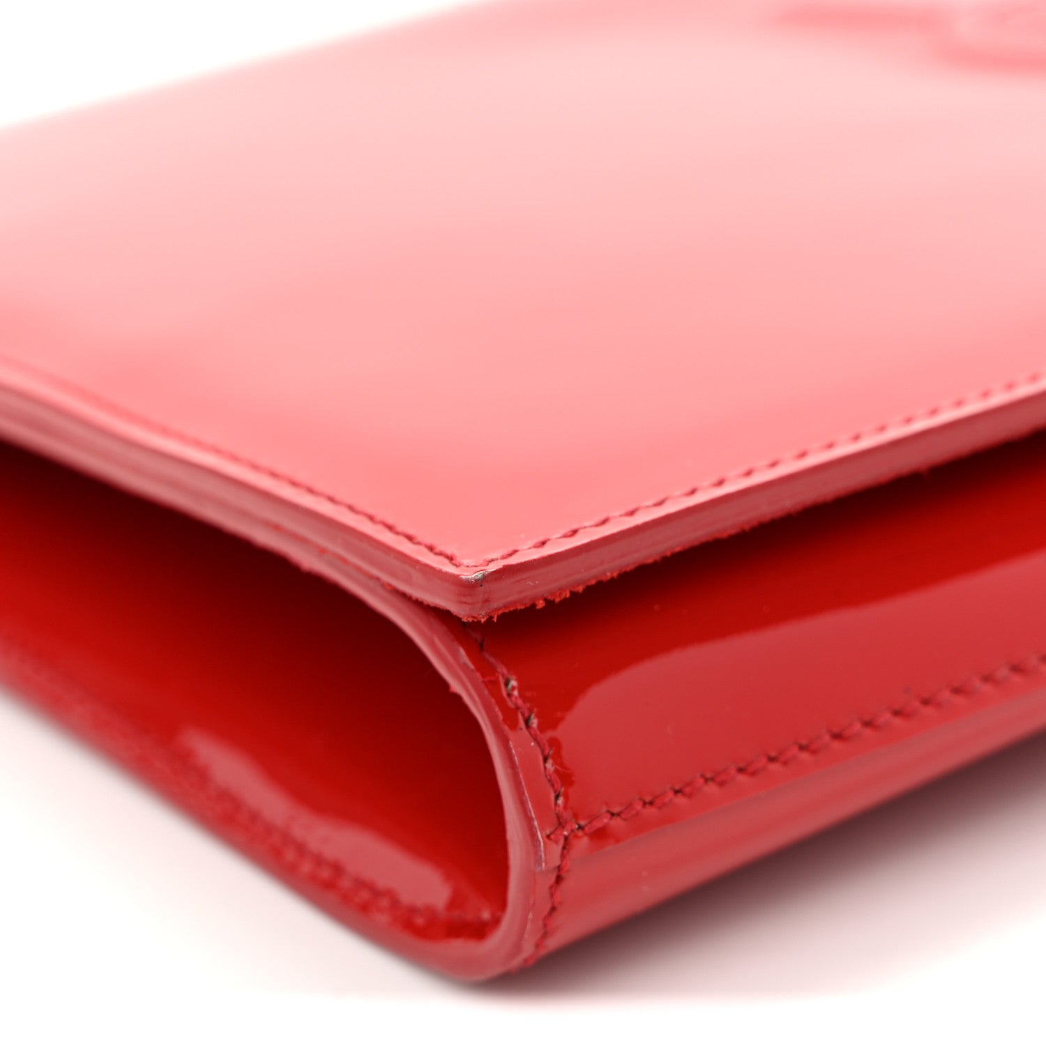 Saint Laurent Patent Monogram Large Belle De Jour Clutch Red 8 of 10
