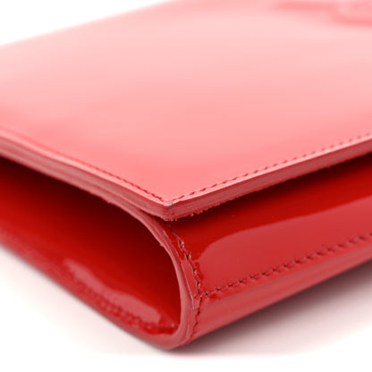 Saint Laurent Patent Monogram Large Belle De Jour Clutch Red 8 of 10