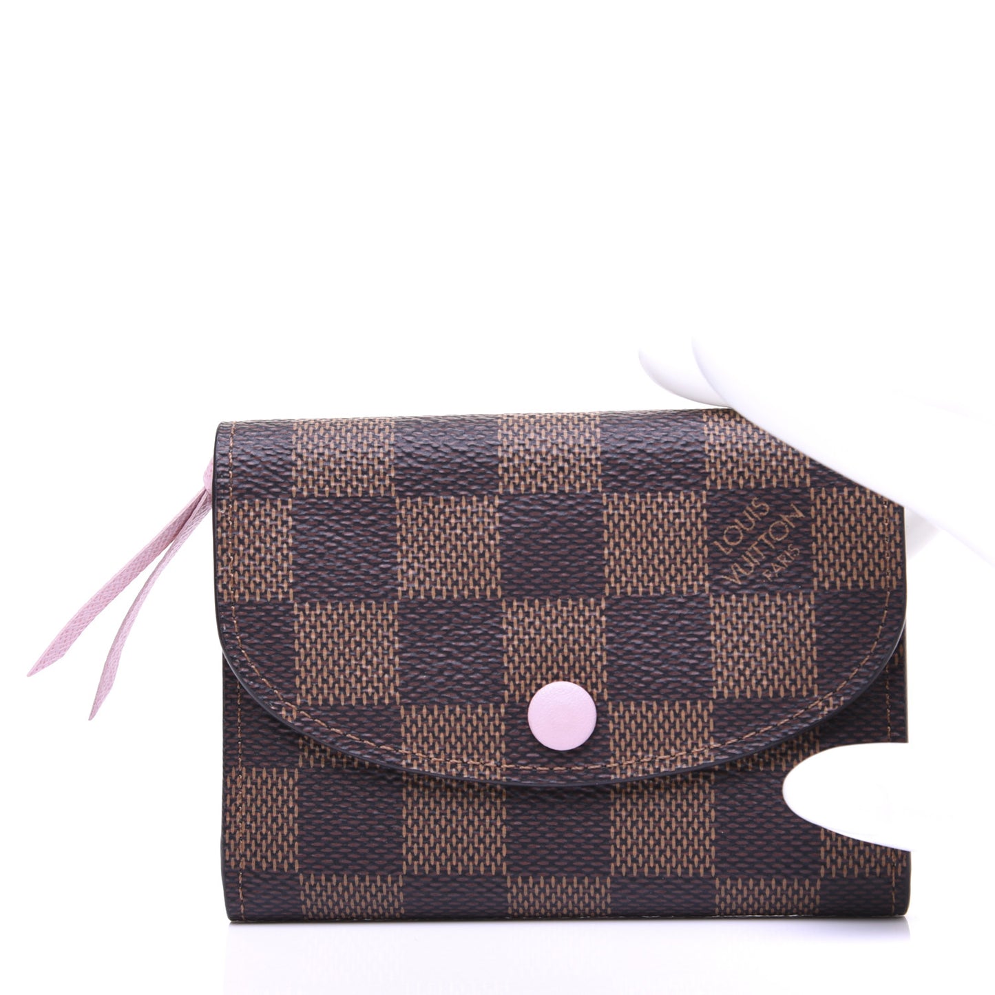 Damier Ebene Rosalie Coin Purse Rose Ballerine