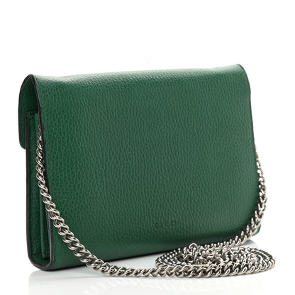 Gucci Calfskin Mini Dionysus Chain Wallet Emerald 3 of 16