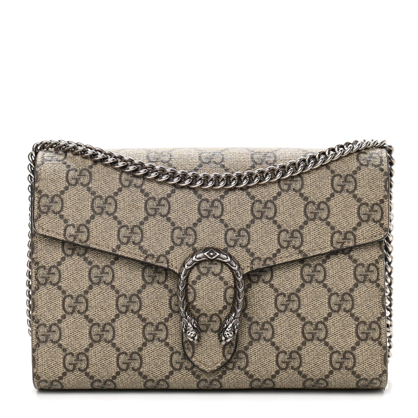 GG Supreme Monogram Mini Dionysus Chain Wallet Beige Taupe