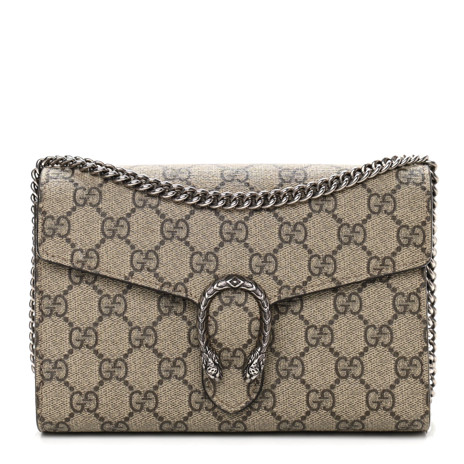 Gucci GG Supreme Monogram Mini Dionysus Chain Wallet Beige Taupe 1 of 11